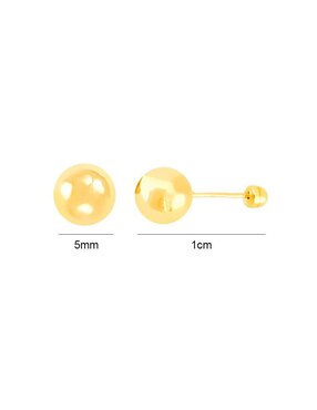 Broqueles de esfera Lenna de oro con acabado brillante