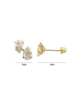 Broqueles de gota Lenna de oro con acabado brillante zirconia