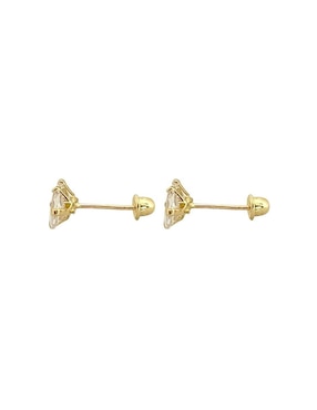 Broqueles de gota Lenna de oro con acabado brillante zirconia