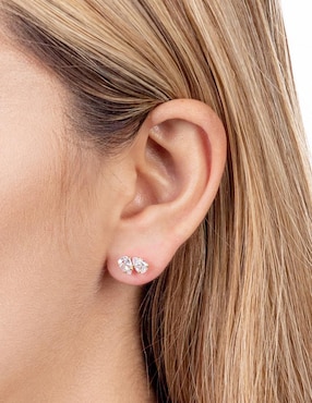 Broqueles de gota Lenna de oro con acabado brillante zirconia