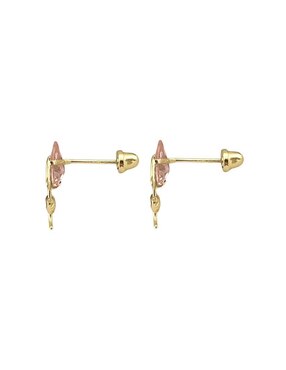 Broqueles de flor Lenna de oro con acabado brillante zirconia