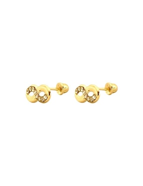 Broqueles de infinito Lenna de oro con acabado brillante zirconia