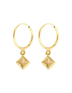 Arracadas de rombo Lenna de oro con acabado brillante zirconia