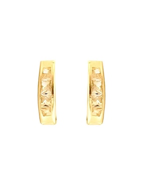Aretes redondos Lenna de oro con acabado brillante zirconia