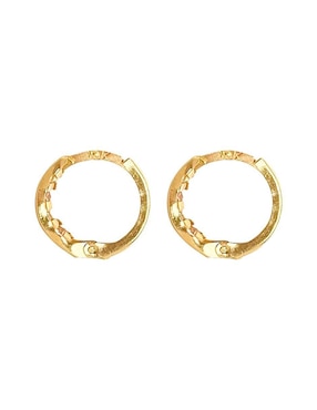 Aretes redondos Lenna de oro con acabado brillante zirconia
