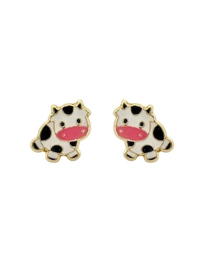 Broqueles de vaca Lenna de oro con acabado esmaltado