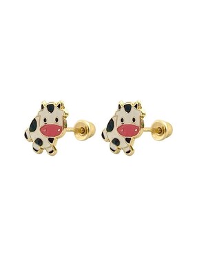 Broqueles de vaca Lenna de oro con acabado esmaltado