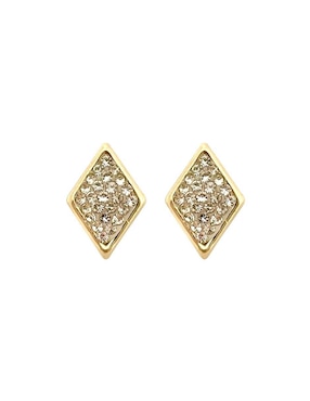 Broqueles de rombo Lenna de oro con acabado brillante zirconia