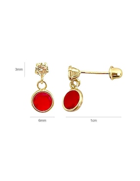 Aretes redondos Lenna de oro con acabado brillante zirconia