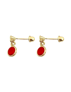 Aretes redondos Lenna de oro con acabado brillante zirconia