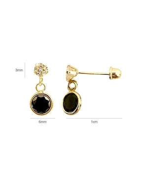 Aretes redondos Lenna de oro con acabado brillante zirconia
