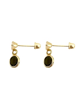 Aretes redondos Lenna de oro con acabado brillante zirconia
