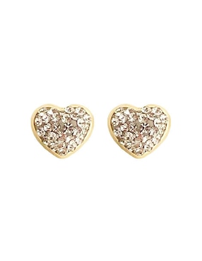 Broqueles de corazón Lenna de oro con acabado brillante zirconia