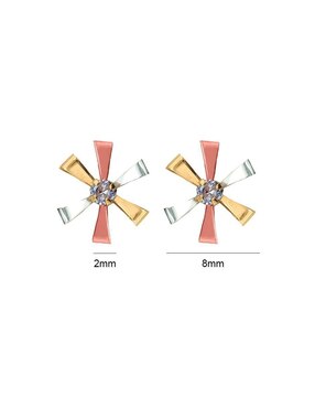 Broqueles de flor Lenna de oro con acabado brillante zirconia