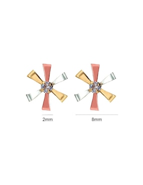 Broqueles de flor Lenna de oro con acabado brillante zirconia