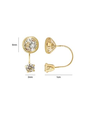 Aretes redondos Lenna de oro con acabado brillante zirconia