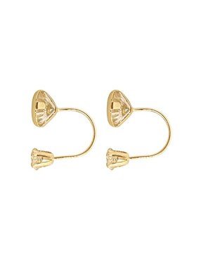 Aretes redondos Lenna de oro con acabado brillante zirconia
