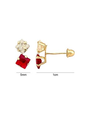 Broqueles de rombo Lenna de oro con acabado brillante zirconia