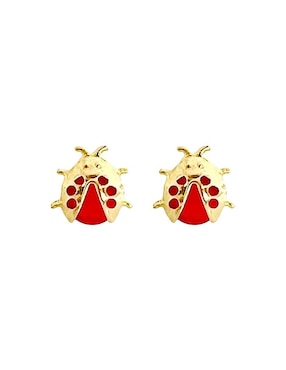 Broqueles de catarina Lenna de oro con acabado brillante zirconia