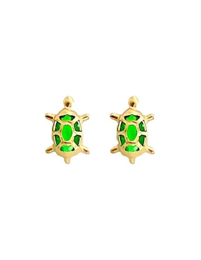 Broqueles de tortuga Lenna de oro con acabado brillante zirconia