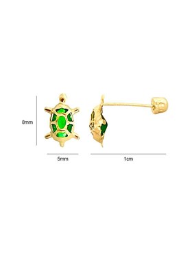 Broqueles de tortuga Lenna de oro con acabado brillante zirconia