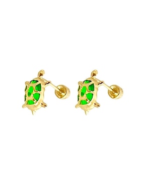Broqueles de tortuga Lenna de oro con acabado brillante zirconia