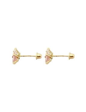 Broqueles de gota Lenna de oro con acabado brillante zirconia
