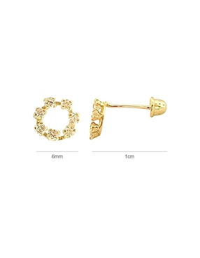 Broqueles circulares Lenna de oro con acabado brillante zirconia