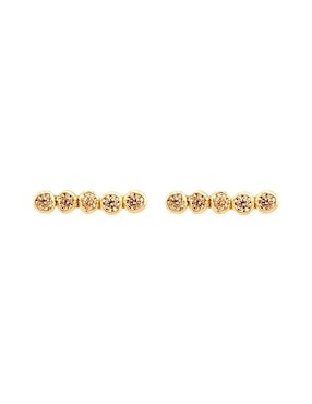 Broqueles de barra Lenna de oro con acabado brillante zirconia