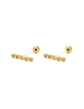 Broqueles de barra Lenna de oro con acabado brillante zirconia