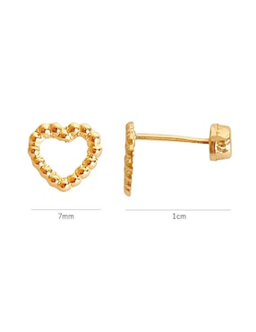 Broqueles de corazón Lenna de oro