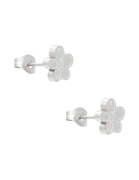 Broqueles de flor Nuvi con acabado brillante