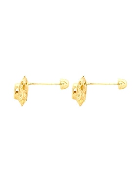 Broqueles de flor Lenna de oro con acabado brillante zirconia