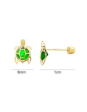 Broqueles de tortuga Lenna de oro con acabado brillante zirconia