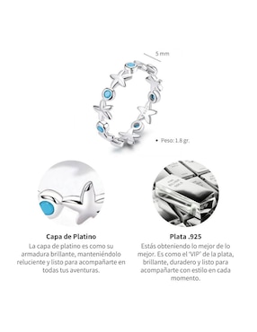 Anillo de estrella Chulada Nature P 925 de plata brillante