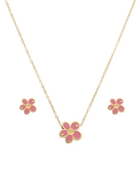 Aretes y collar de flor Nuvi