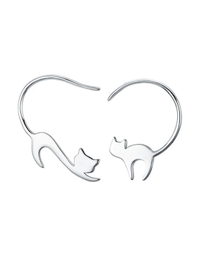 Aretes de gato Chulada de plata P 925 con acabado brillante