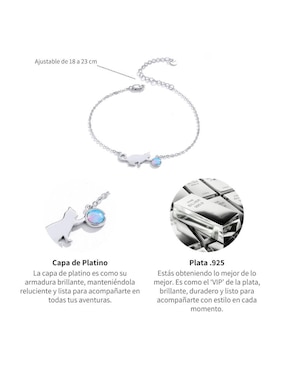 Pulsera Chulada de plata P 925 Pets con acabado pulido