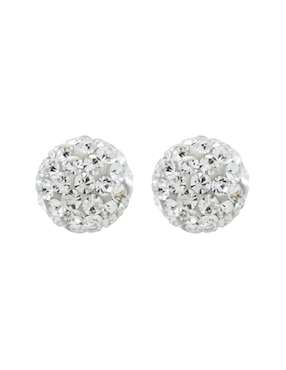 Broqueles de esfera Lenna de oro con acabado brillante cristal