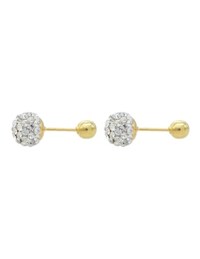 Broqueles de esfera Lenna de oro con acabado brillante cristal