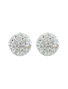 Broqueles de esfera Lenna de oro con acabado brillante cristal