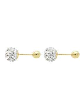 Broqueles de esfera Lenna de oro con acabado brillante cristal