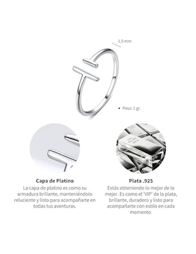 Anillo geométrico Chulada Beauty P 925 de plata pulido