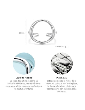 Anillo Chulada Beauty P 925 de plata brillante