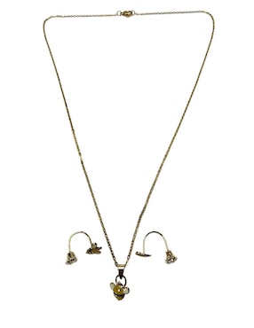 Set de collar y aretes Limerence By Claudia Herrera de oro vermeil 14 k zirconia