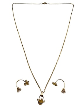 Set de collar y aretes Limerence By Claudia Herrera de oro vermeil 14 k zirconia