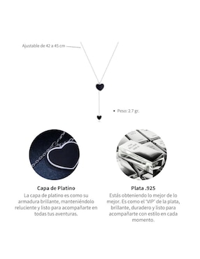 Collar de corazón Chulada Beauty de plata P 925