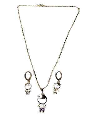 Set de collar y aretes Limerence By Claudia Herrera Family de oro vermeil 14 K zirconia
