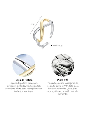 Anillo de infinito Chulada Beauty P 925 de plata brillante