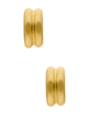 Aretes de aro circulares Nuvi Tendencias con acabado brillante